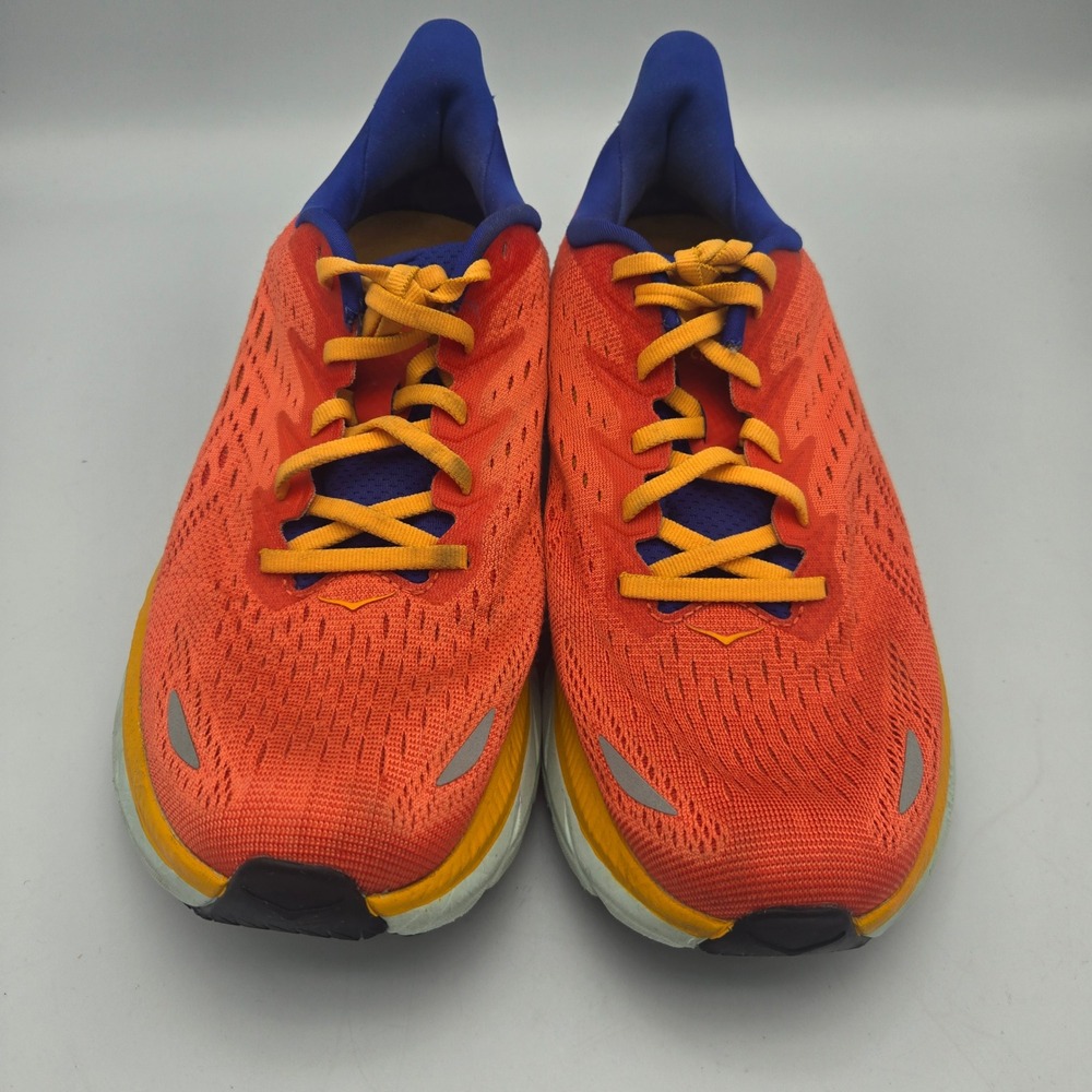 Hoka Clifton 8 Running Shoes Womens 8.5B Fiesta‎ Orange Comfort Chunky Sneakers